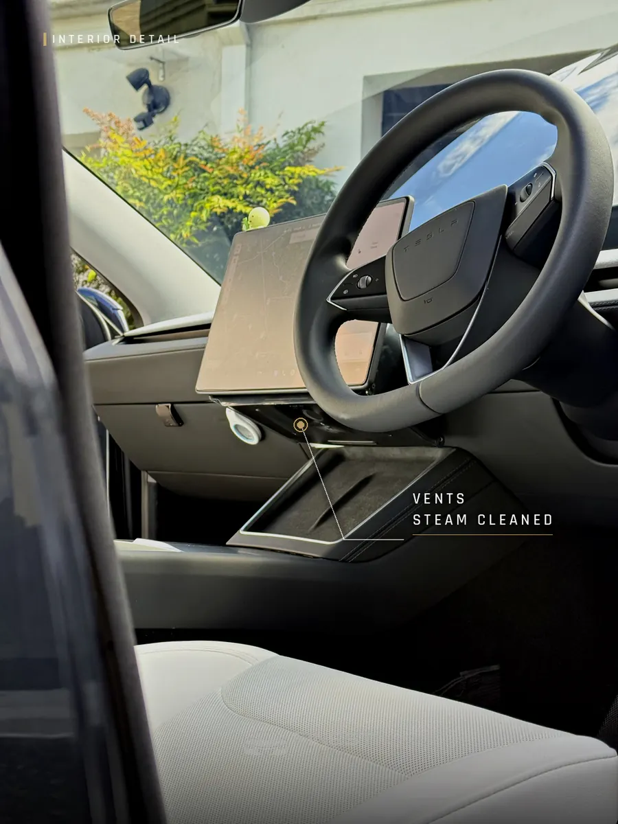 Tesla Model Y - Vents Steam Cleaned - Finest Car Details Melbourne